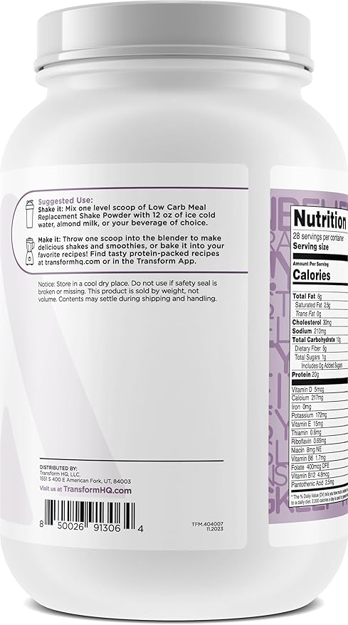 TransformHQ Meal Replacement Shake Powder 28