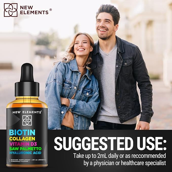 Liquid Biotin Drops with Collagen Vitamin D3 Saw