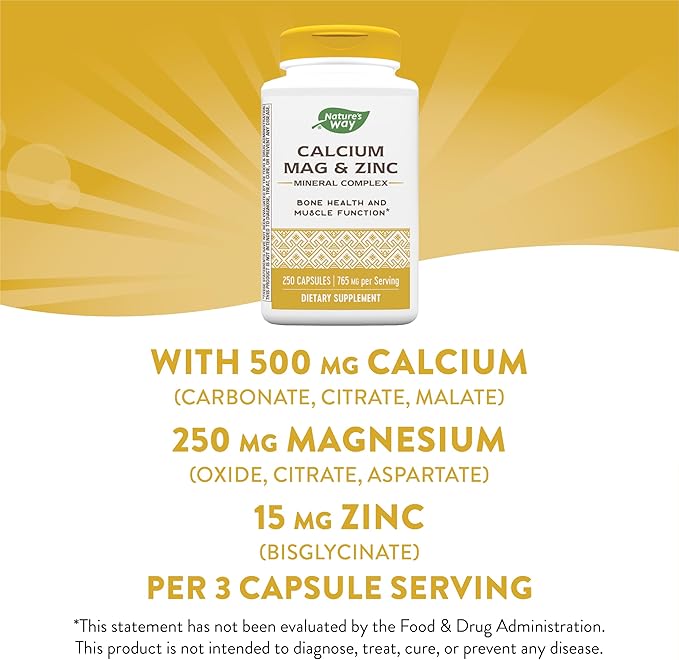 Nature’s Way Calcium-Magnesium-Zinc 250 Capsules