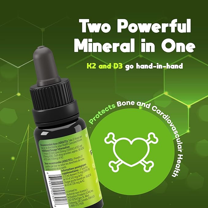 ACTIVATION Liquid Vitamin D3K2 Products, 1 Month Supply K2 D3 Vitamin Supplement in MCT Oil, D3K2 Vitamins and Minerals, D3+K2 Vitamins for Calcium Absorption - 15 ml