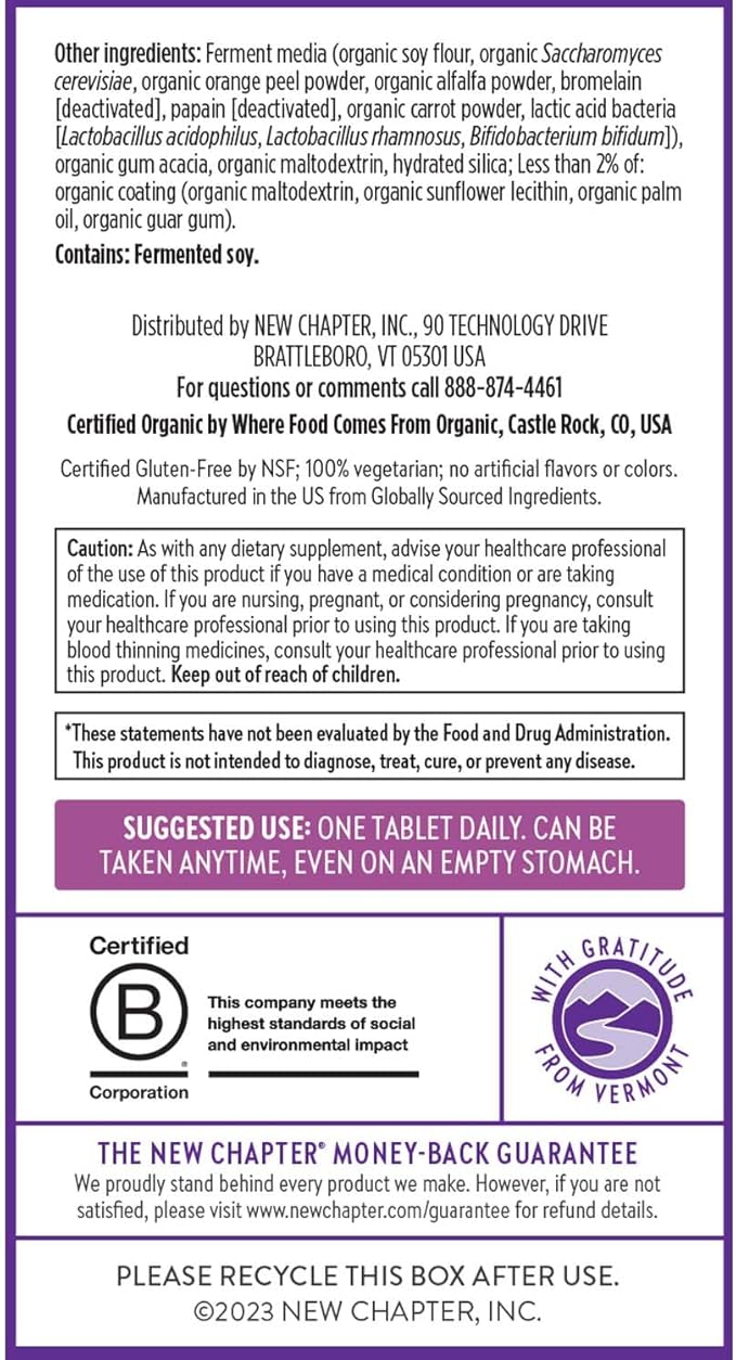 New Chapter Women's Multivitamin 40 plus for Energy, Healthy Aging + Immune Support with 20+ Nutrients -- Every Woman's One Daily 40+, Gentle on the Stomach, 48 Count