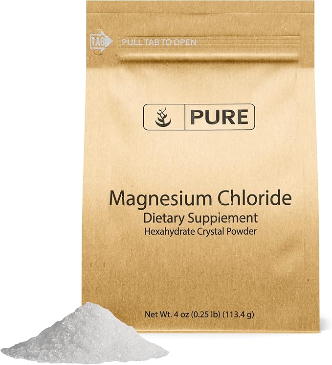 PURE ORIGINAL INGREDIENTS Magnesium Chloride (4oz) Oral Supplement, Crystal Powder, Magnesium Supplement, Food Grade