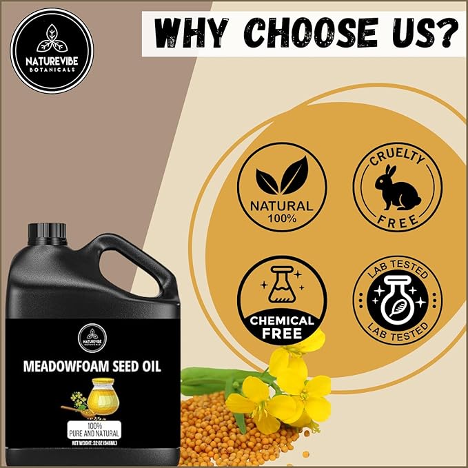 Naturevibe Botanicals Meadowfoam Oil 32 Ounces 100% Pure
