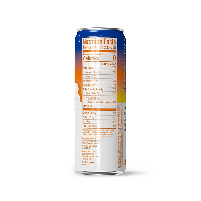 JUNO Rocket Unflavored Sparkling Mineral Water with Organic Caffeine, Celtic Salt, Potassium, and Calcium, 12 Pack