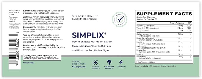 Simplix | Natural Supplement to Strengthen 60 Veggie (1 Pack)