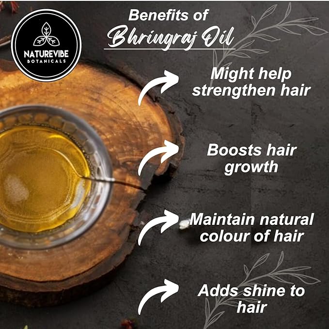 Naturevibe Botanicals Bhringraj Oil 32 Ounces 100% Pure