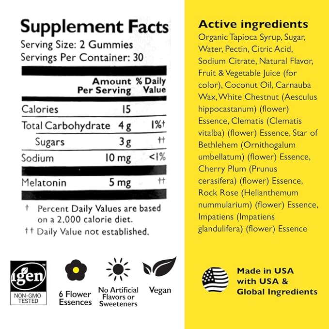 Bach RESCUE PLUS Melatonin Sleep Gummies, 3 Pack, 180 Count