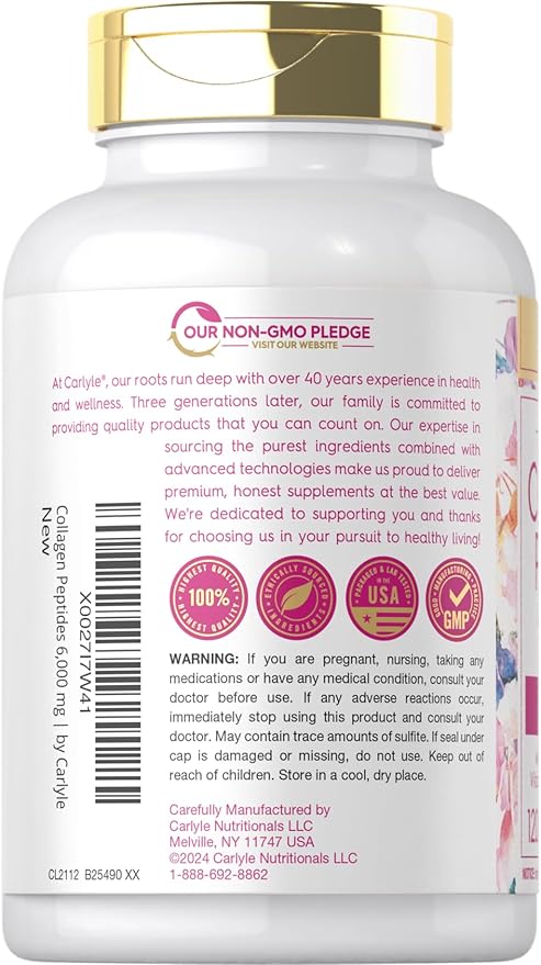 Carlyle Collagen with Vitamin C 6000mg | 120 Caplets 1 and 3 |