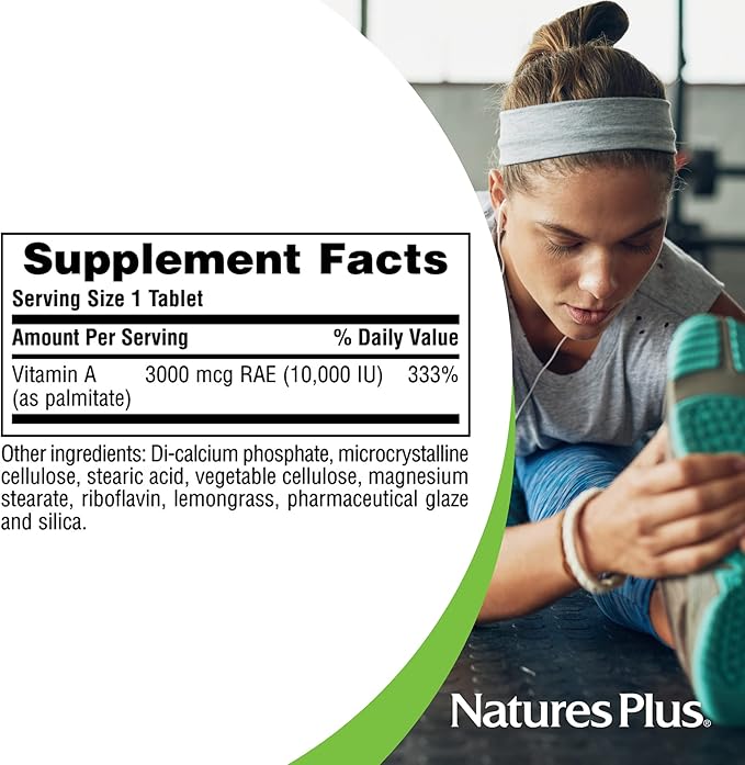 NaturesPlus Vitamin A (Palmitate) 10,000 iu 90 Vegetarian (90 Servings)