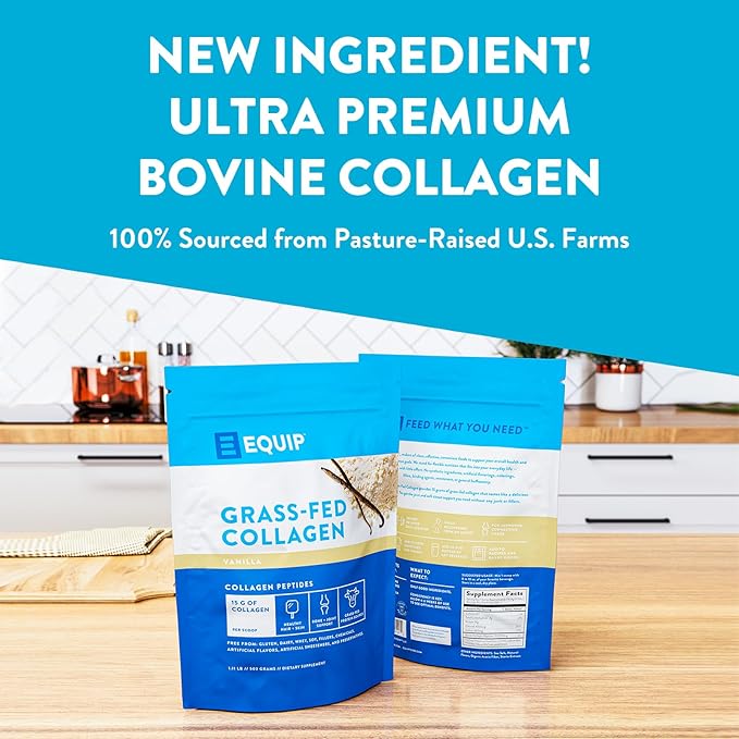 Equip Foods Grass Fed Collagen 100% Hydrolyzed 1.11 Pound,