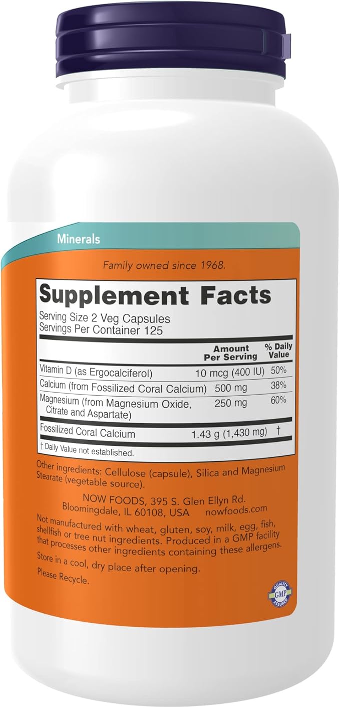 NOW Supplements, Coral Calcium Plus, Bone 250 Veg 2)