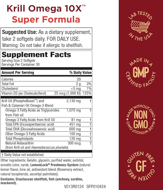 Purity Products Krill Omega-3 10x more 60 SoftGels