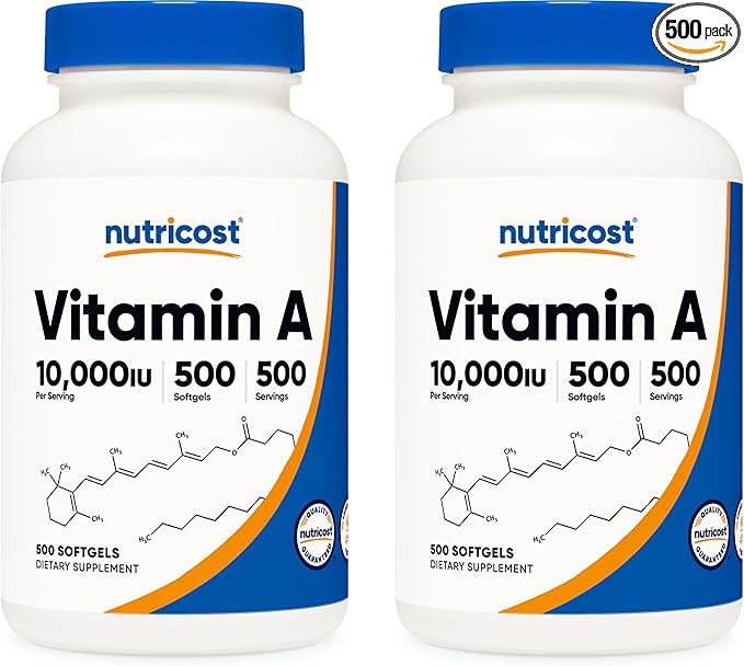 Nutricost Vitamin A 10,000 IU, 500 (2 Bottles)