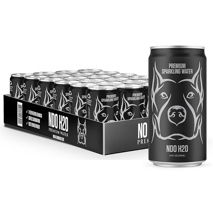NO DAYS OFF Premium Sparkling Water 8.4oz - Purified Reverse Osmosis Canned Drinking Water with Alkaline pH Balance & Essential Minerals (Pack of 24)