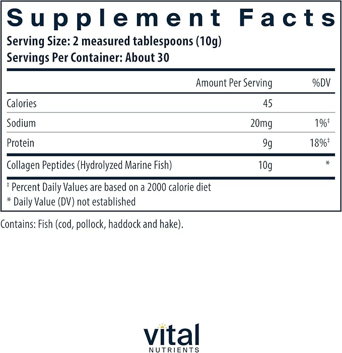 Vital Nutrients Marine Collagen Powder Unflavored 60 Capsules