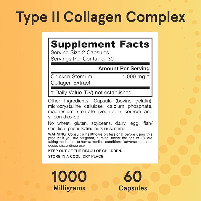 Jarrow Formulas Type II Collagen Complex 1000 mg 60 Capsules, 30 Day