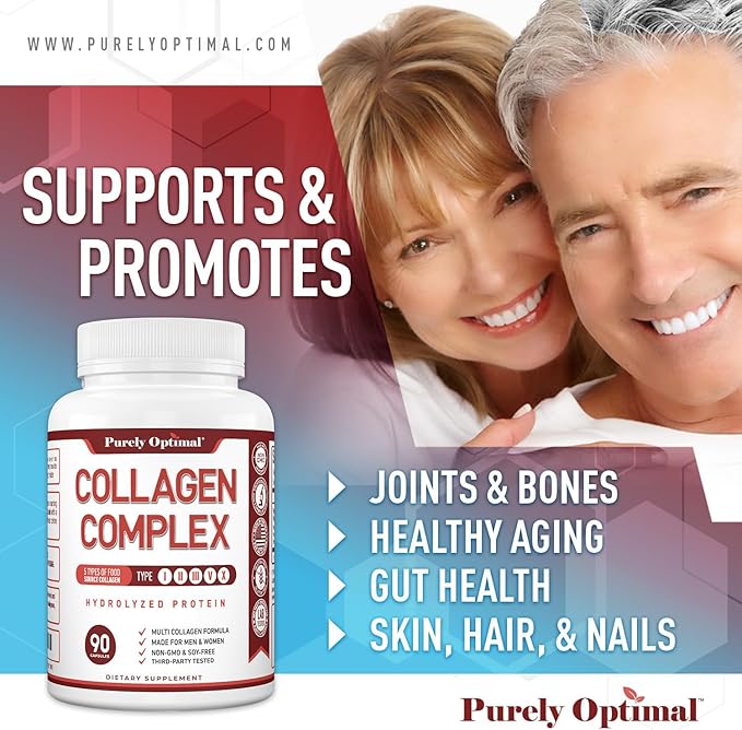 Purely Optimal Premium Multi Collagen Peptides (90 Capsules)