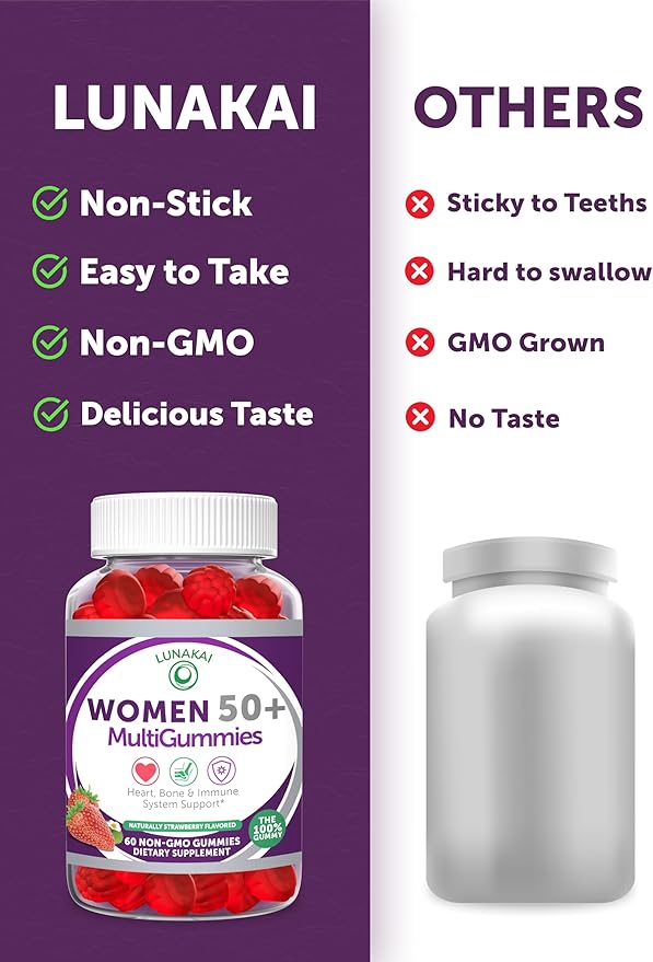 Lunakai 50 Plus Women's Multivitamin Gummies 60 ct