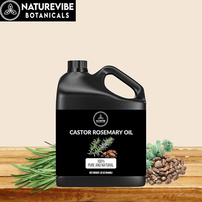 Naturevibe Botanicals Castor Rosemary Oil 32 Ounces 100% Pure