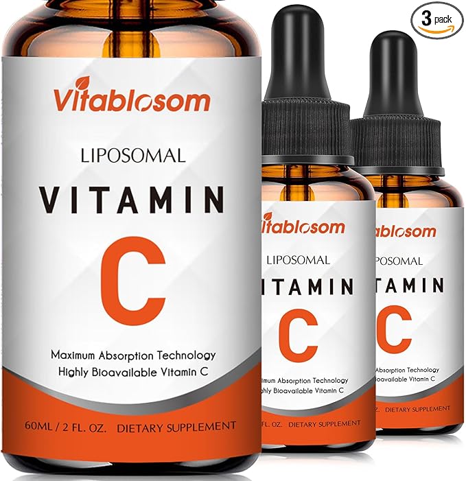 Liposomal Vitamin C 2000mg Liquid for Adults, High Absorption VIT C ,Maximize Vitamin C, for Immune System & Antioxidant, 60ML (3 Bottles)