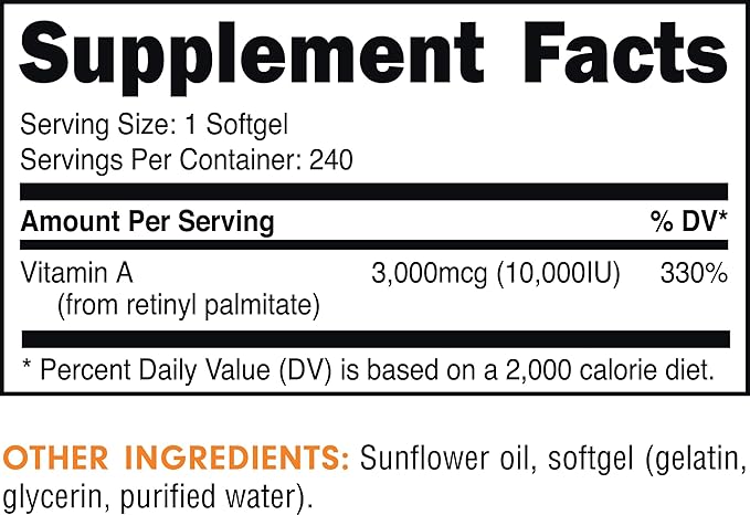 Bucked Up Vitamin A 10000IU Per (240 Servings, 240 Softgels)