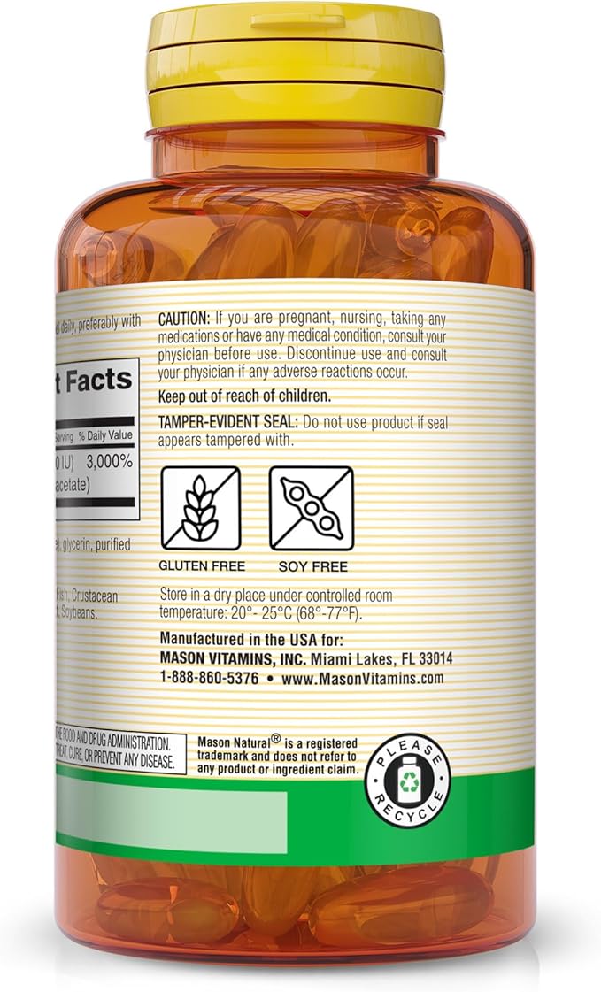 MASON NATURAL Vitamin E 450 mg (1,000 IU) 50 Softgels