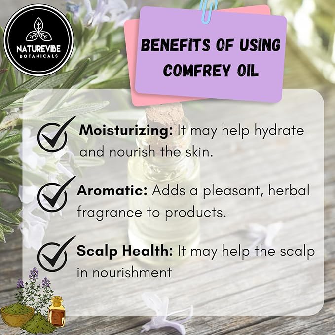 Naturevibe Botanicals Comfrey Oil 32 Ounces 100% Pure