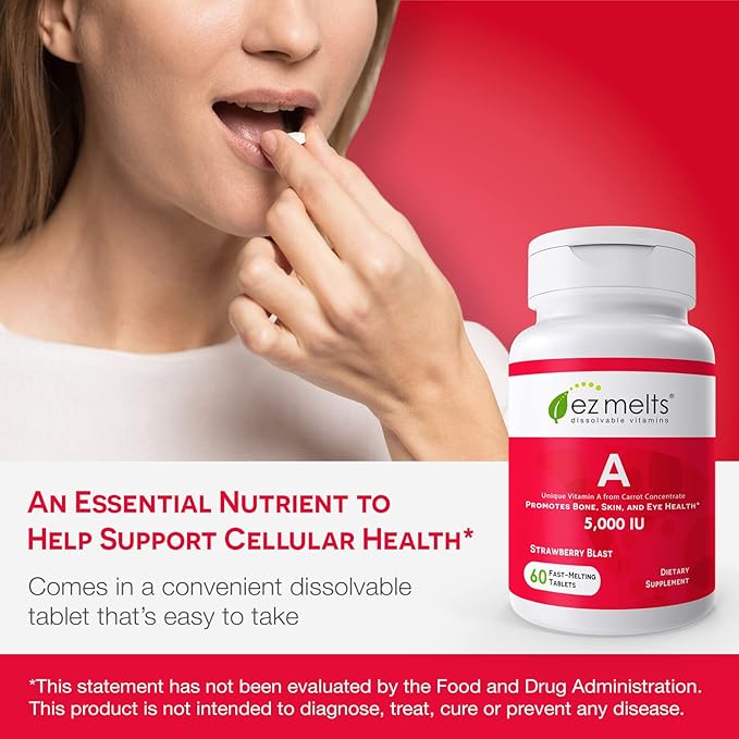 EZ Melts Dissolvable Vitamin A 5,000 2-Month Supply