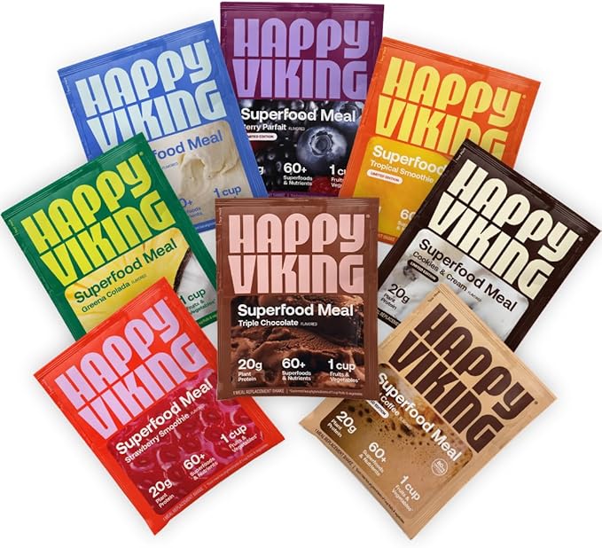 Happy Viking Variety Pack Plant Protein 20G Protein, 8 Single
