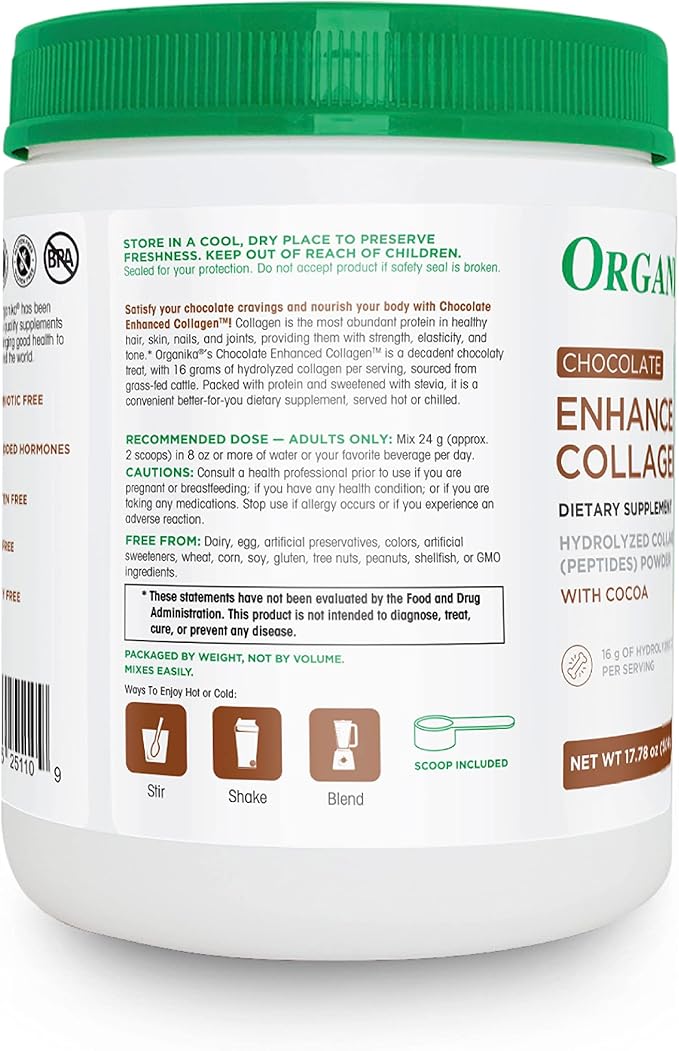 Organika Chocolate Enhanced Collagen 17.78 oz