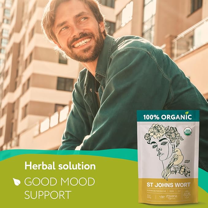 Super Value Pack 5 LB - Organic St Johns Wort Tea - Stress Relief - Nervous System Support