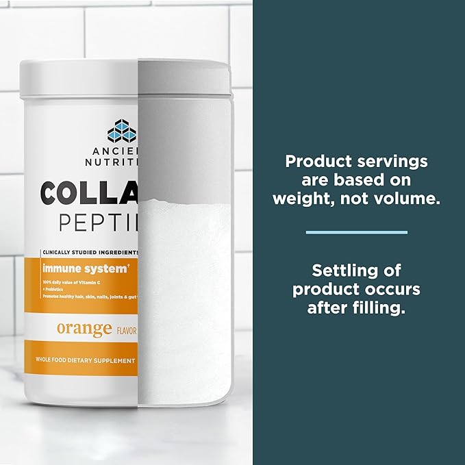 Ancient Nutrition Collagen Peptides, Vitamin C 12 Servings, 20g Collagen
