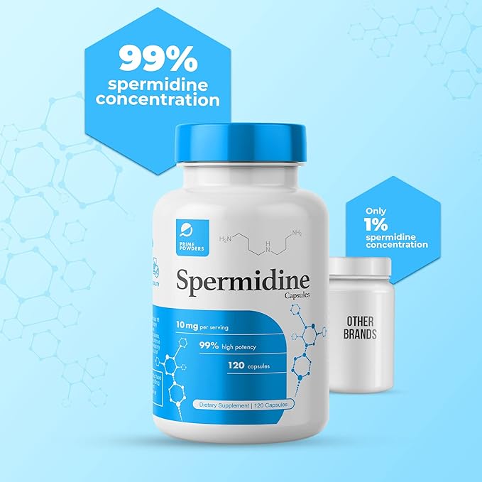 Spermidine Capsules πππ¨π§ππ‘ ππ₯ππ 99% Concentration 100x More Potent Than Wheat Germ Extract for Anti-Aging DNA Telomere Support