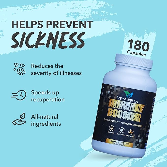 Immune Booster, Immune Support Pills 180 Capsules (90 Servings)