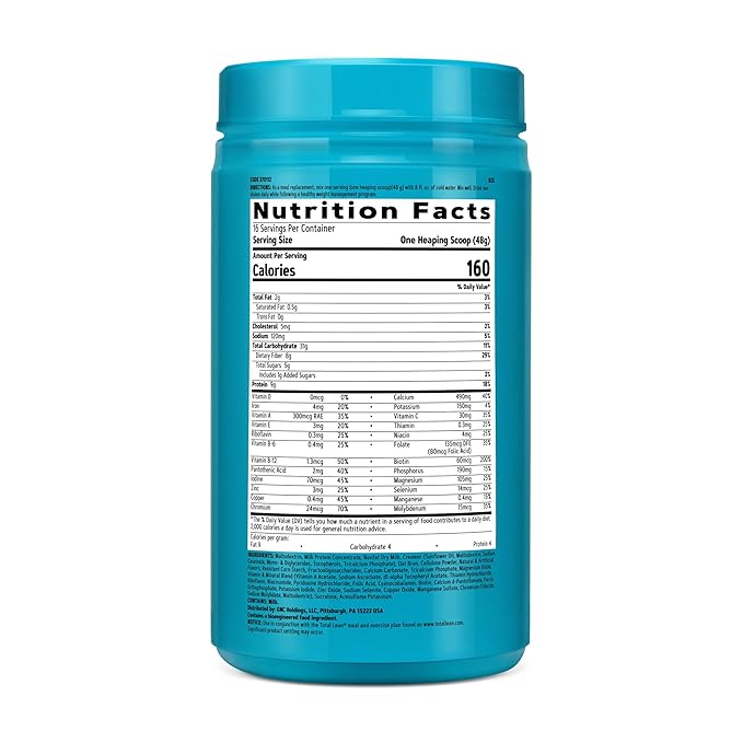 GNC Total Lean Shake 25 Protein Powder | Protein Meal Replacement with Fiber | Fuels Metabolism and Supports Lean Muscle | Vanilla Bean | 16 Servings