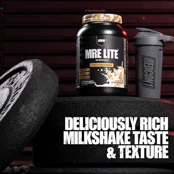 REDCON1 MRE Lite Whole Food Protein Powder, Chocolate - Low Carb & Whey Free Meal Replacement with Animal Protein Blends - Easy to Digest Supplement Made with MCT Oils (20 Servings)