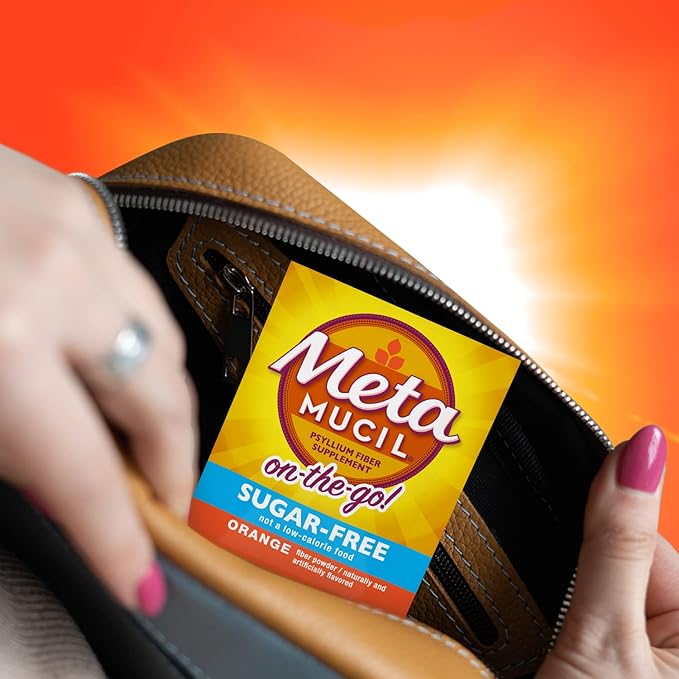 Metamucil On-The-Go, Daily Psyllium Husk Powder 4-in-1 Fiber 44 Packets