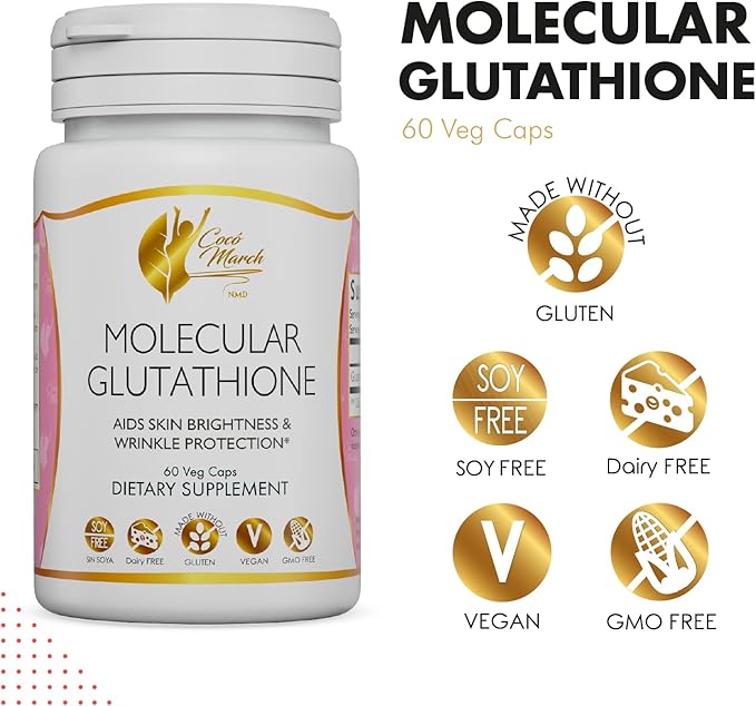 Coco March Molecular Glutathione 500 mg 60 Veg 60 Servings