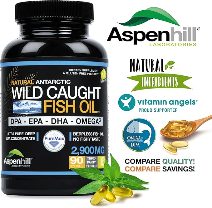 Aspen Hill Labs Ultra Pure Wild 2900 mg Omega-3-90 SoftGels Omega-3 with