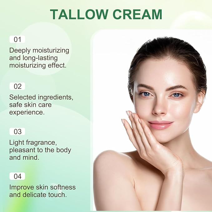 Grass-fed Tallow with Frankincense Oil & Castor oil,Tallow Moisturizer for Skin, Tallow and Manuka Honey Balm for Face & Body (1)