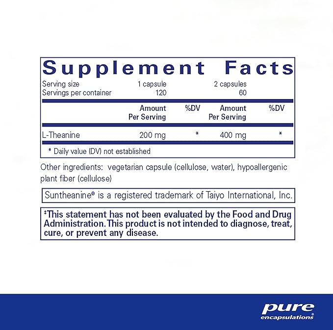 Pure Encapsulations L-Theanine 120 Capsules