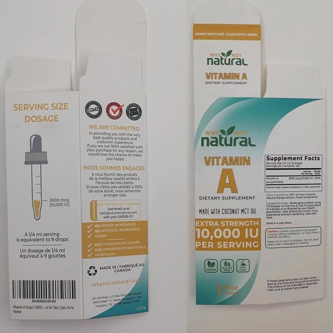 Why Not Natural Vitamin A Drops 10000 IU 1 oz