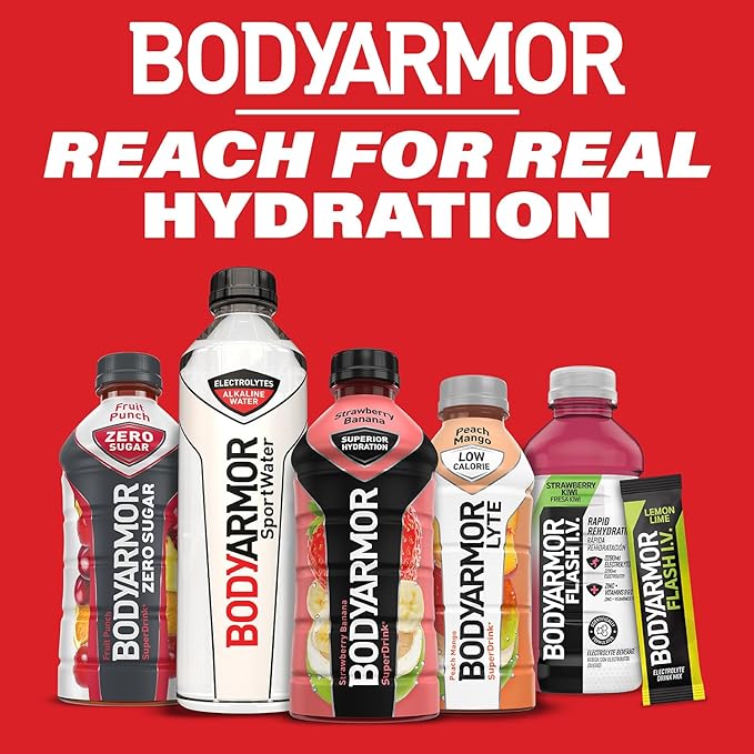 BODYARMOR Sports Drink Sports Beverage, Strawberry Grape, Natural Flavors With Vitamins, Potassium-Packed Electrolytes, No Preservatives, Perfect For Athletes, 16 Fl Oz (Pack of 12)