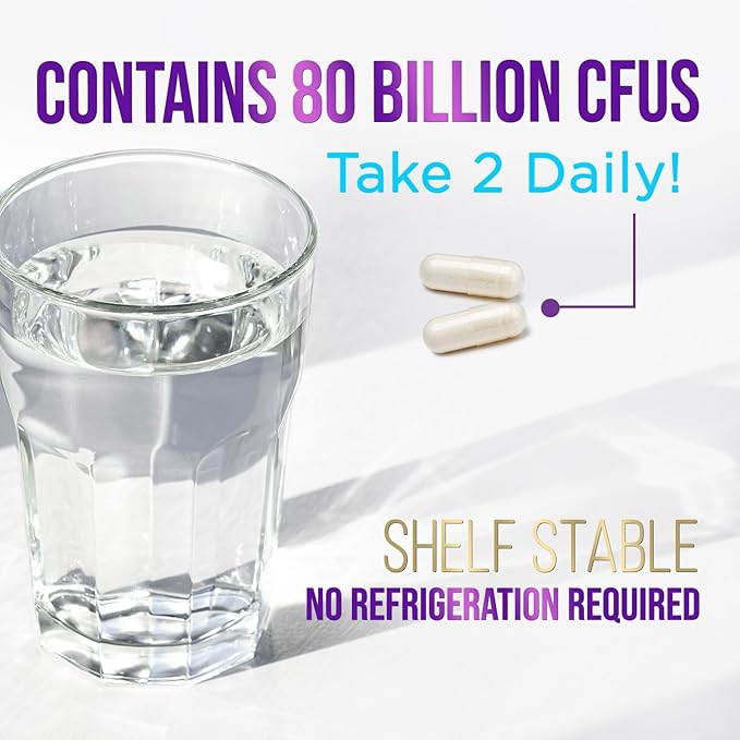 Probiotic Supplement 80 Billion CFU + 60 Capsules