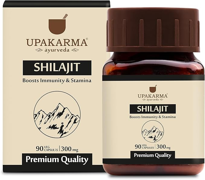 Upakarma Ayurveda 100% Pure Shilajit 90 Minerals-1000 MG 2 Capsule(Daily 45 Days 1