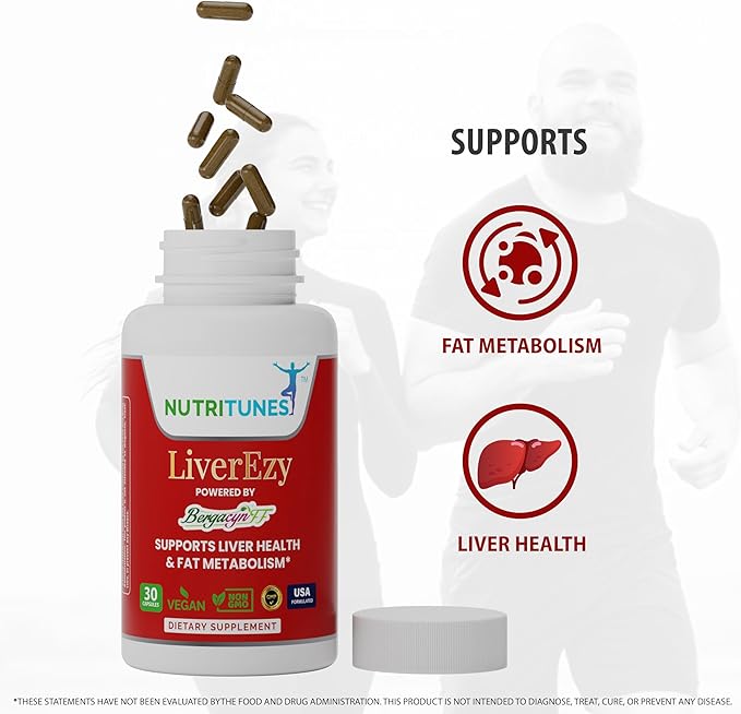 LiverEzy Liver Support & Fat Metabolism 30 Capsules, 30-Day Supply