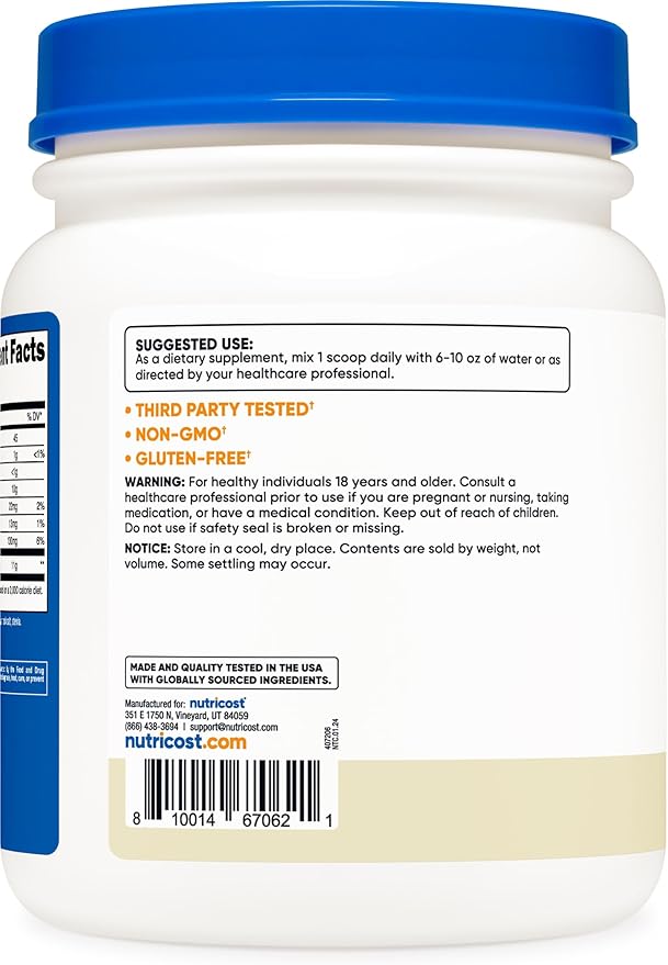 Nutricost Grass-Fed Collagen Powder 1LB (454