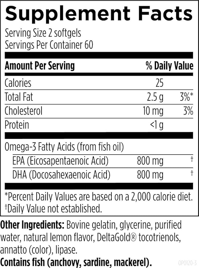 Designs for Health OmegAvail Hi-Po Omega-3 Fish 1600mg EPA/DHA (120 Softgels)