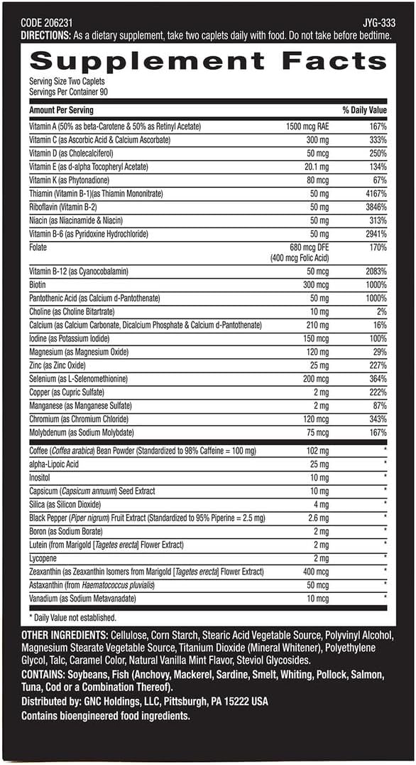 GNC Mega Men Energy & Metabolism Multivitamin 180 Count