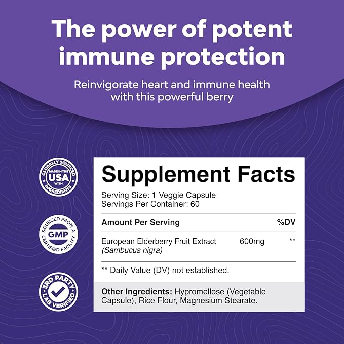 Black Elderberry Capsules Antioxidant Supplement